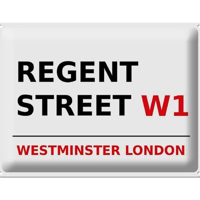 Plaque en tôle Londres 40x30cm Westminster Regent Street W1