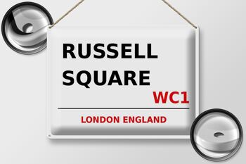 Panneau en étain Londres 40x30cm Angleterre Russell Square WC1 2