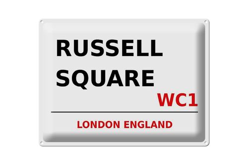 Blechschild London 40x30cm England Russell Square WC1