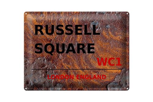 Blechschild London 40x30cm England Russell Square WC1 Rost