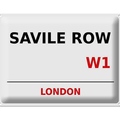 Targa in metallo London 40x30 cm Savile Row W1 Ruggine