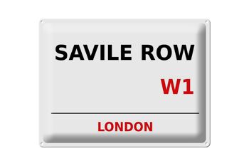 Plaque en tôle Londres 40x30cm Savile Row W1 Rouille 1