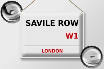 Plaque en tôle Londres 40x30cm Savile Row W1 Rouille 2