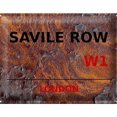 Targa in metallo Londra 40x30 cm Savile Row L1