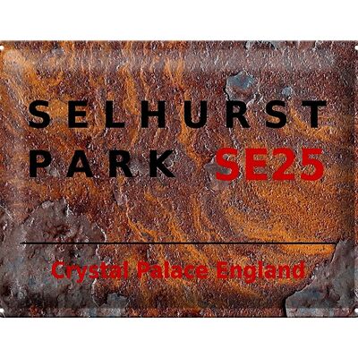 Targa in metallo Londra 40x30 cm Inghilterra Selhurst Park SE25 Ruggine