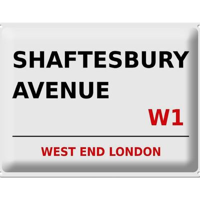 Targa in metallo Londra 40x30 cm West End Shaftesbury Avenue W1