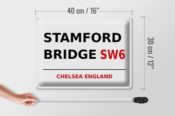 Panneau en étain Londres 40x30cm Angleterre Stamford Bridge SW6 4