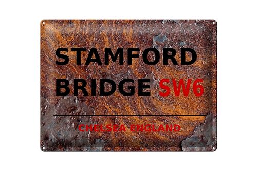 Blechschild London 40x30cm England Stamford Bridge SW6 Rost