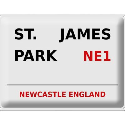 Cartel de chapa Inglaterra 40x30cm Newcastle St. Parque James NE1