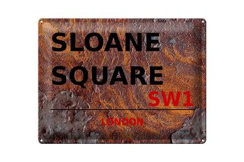 Plaque en tôle Londres 40x30cm Sloane Square SW1 Rouille 1