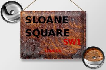 Plaque en tôle Londres 40x30cm Sloane Square SW1 Rouille 2