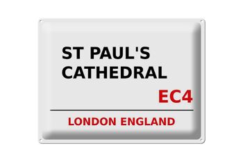 Plaque en tôle Londres 40x30cm Angleterre Cathédrale Saint-Paul EC4 1