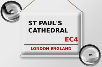 Plaque en tôle Londres 40x30cm Angleterre Cathédrale Saint-Paul EC4 2