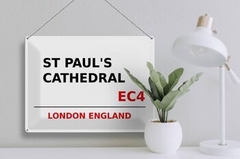 Plaque en tôle Londres 40x30cm Angleterre Cathédrale Saint-Paul EC4 3