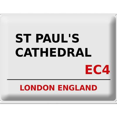 Cartel de chapa Londres 40x30cm Inglaterra Catedral de San Pablo EC4
