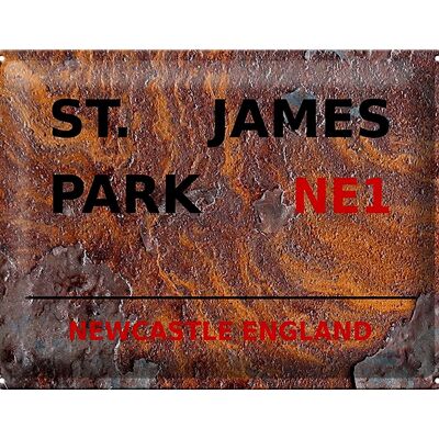 Blechschild England 40x30cm Newcastle St. James Park NE1 Rost