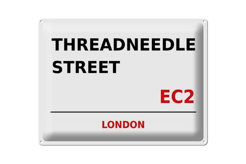 Blechschild London 40x30cm Threadneedle Street EC2