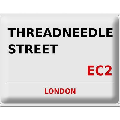 Targa in metallo Londra 40x30 cm Threadneedle Street EC2