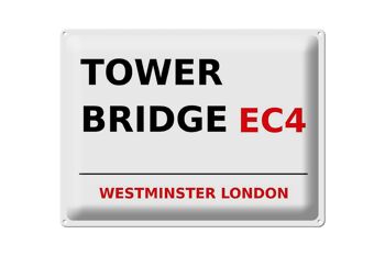 Plaque en tôle Londres 40x30cm Westminster Tower Bridge EC4 1