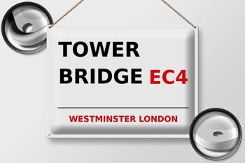 Plaque en tôle Londres 40x30cm Westminster Tower Bridge EC4 2