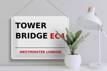 Plaque en tôle Londres 40x30cm Westminster Tower Bridge EC4 3