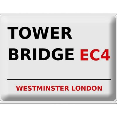 Plaque en tôle Londres 40x30cm Westminster Tower Bridge EC4