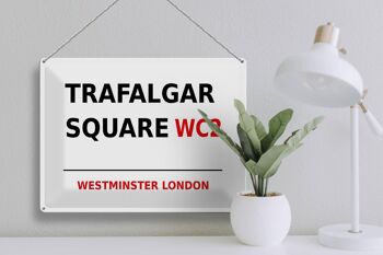 Panneau en étain Londres 40x30cm Westminster Trafalgar Square WC2 3