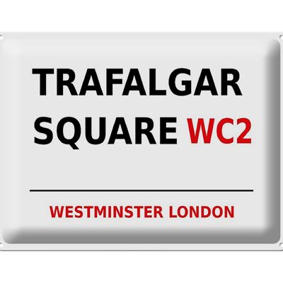 Cartel de chapa Londres 40x30cm Westminster Trafalgar Square WC2 signo