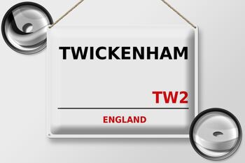 Plaque en tôle Angleterre 40x30cm Twickenham TW2 2