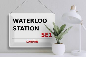 Plaque en tôle Londres 40x30cm Waterloo Station SE1 3