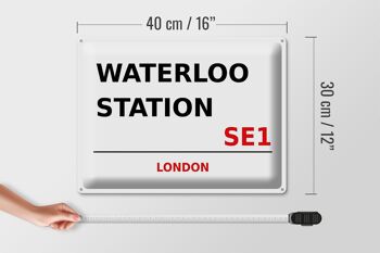 Plaque en tôle Londres 40x30cm Waterloo Station SE1 4