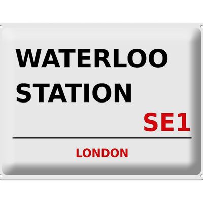 Targa in metallo Londra 40x30 cm Waterloo Station SE1