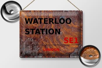 Plaque en tôle Londres 40x30cm Waterloo Station SE1 Rouille 2