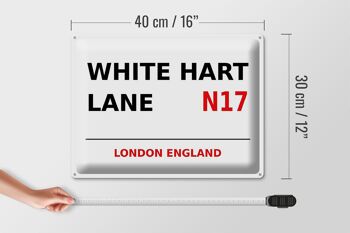 Panneau en étain Londres 40x30cm Angleterre White Hart Lane N17 4