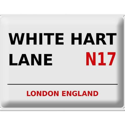 Targa in metallo Londra 40x30 cm Inghilterra White Hart Lane N17