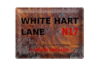 Panneau en étain Londres 40x30cm Angleterre White Hart Lane N17 Rouille 1