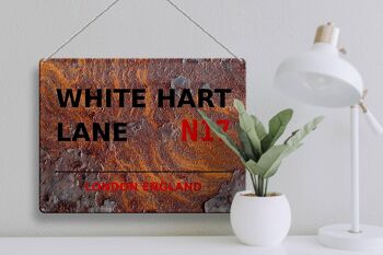 Panneau en étain Londres 40x30cm Angleterre White Hart Lane N17 Rouille 3