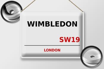 Plaque en tôle Londres 40x30cm Wimbledon SW19 2