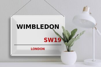 Plaque en tôle Londres 40x30cm Wimbledon SW19 3
