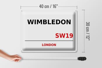 Plaque en tôle Londres 40x30cm Wimbledon SW19 4