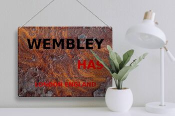 Plaque en tôle Londres 40x30cm Angleterre Wembley HA9 rouille 3