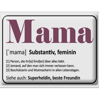 Blechschild Spruch 40x30cm Mama Superheldin beste Freundin