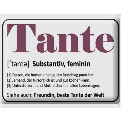 Blechschild Spruch 40x30cm Tante Freundin beste Tante Welt