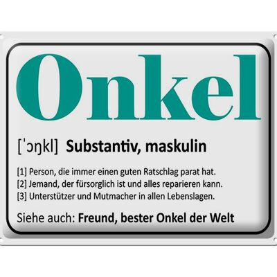 Blechschild Spruch 40x30cm Onkel Freund bester Onkel Welt