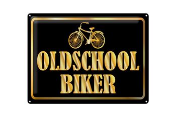 Plaque en tôle disant 40x30cm Oldscholl Biker 1