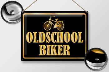 Plaque en tôle disant 40x30cm Oldscholl Biker 2
