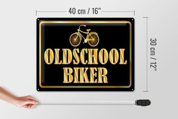 Plaque en tôle disant 40x30cm Oldscholl Biker 4