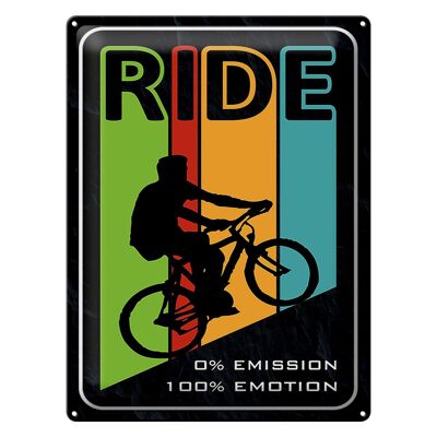 Cartel de chapa que dice 30x40cm Ride Bike Bicycle 0% emisiones