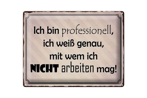 Blechschild Spruch 40x30cm ich bin professionell ich weiß