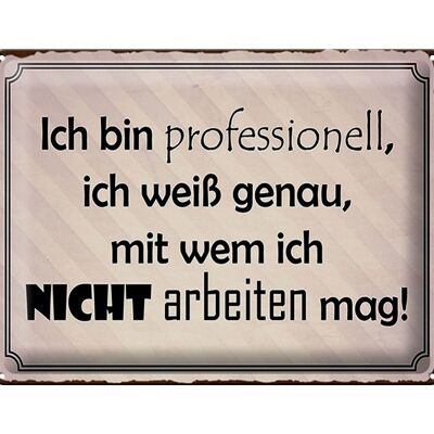 Blechschild Spruch 40x30cm ich bin professionell ich weiß